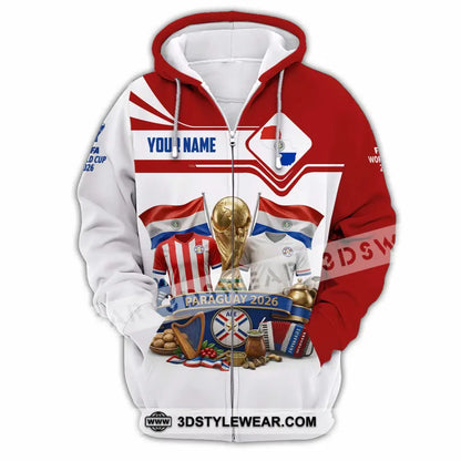 Unisex Shirt - Custom Paraguay World Cup 2026 Shirt - Zipper Hoodie / S - T-shirt