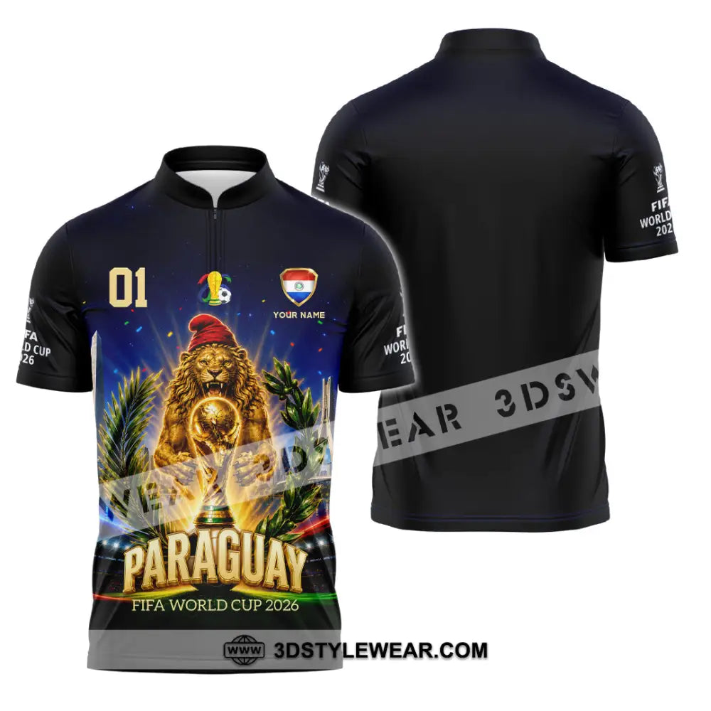 Unisex Shirt - Custom Paraguay World Cup 2026 Shirt - Zipper Polo Shirt / S - T-shirt