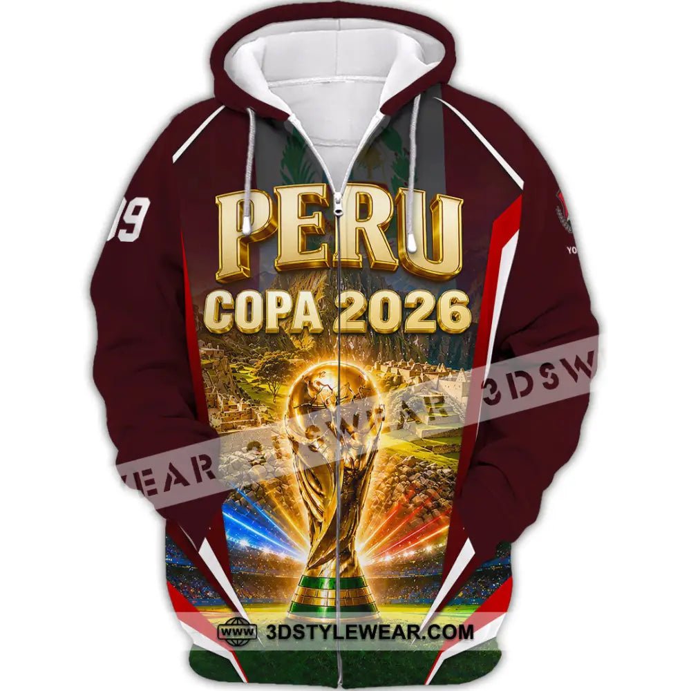 Unisex Shirt - Custom Peru Copa 2026 Shirt - Zipper Hoodie / S - T-shirt