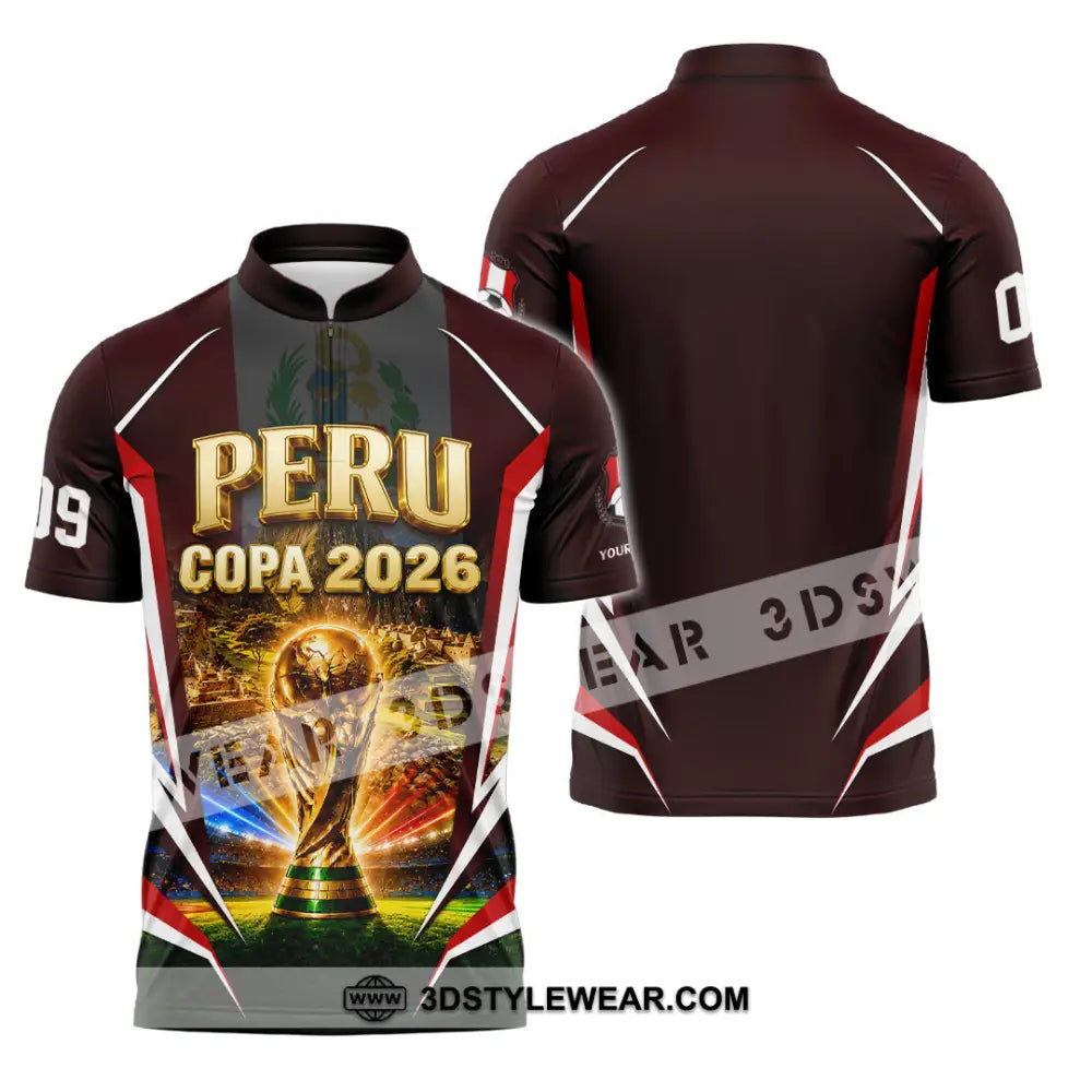 Unisex Shirt - Custom Peru Copa 2026 Shirt - Zipper Polo Shirt / S - T-shirt