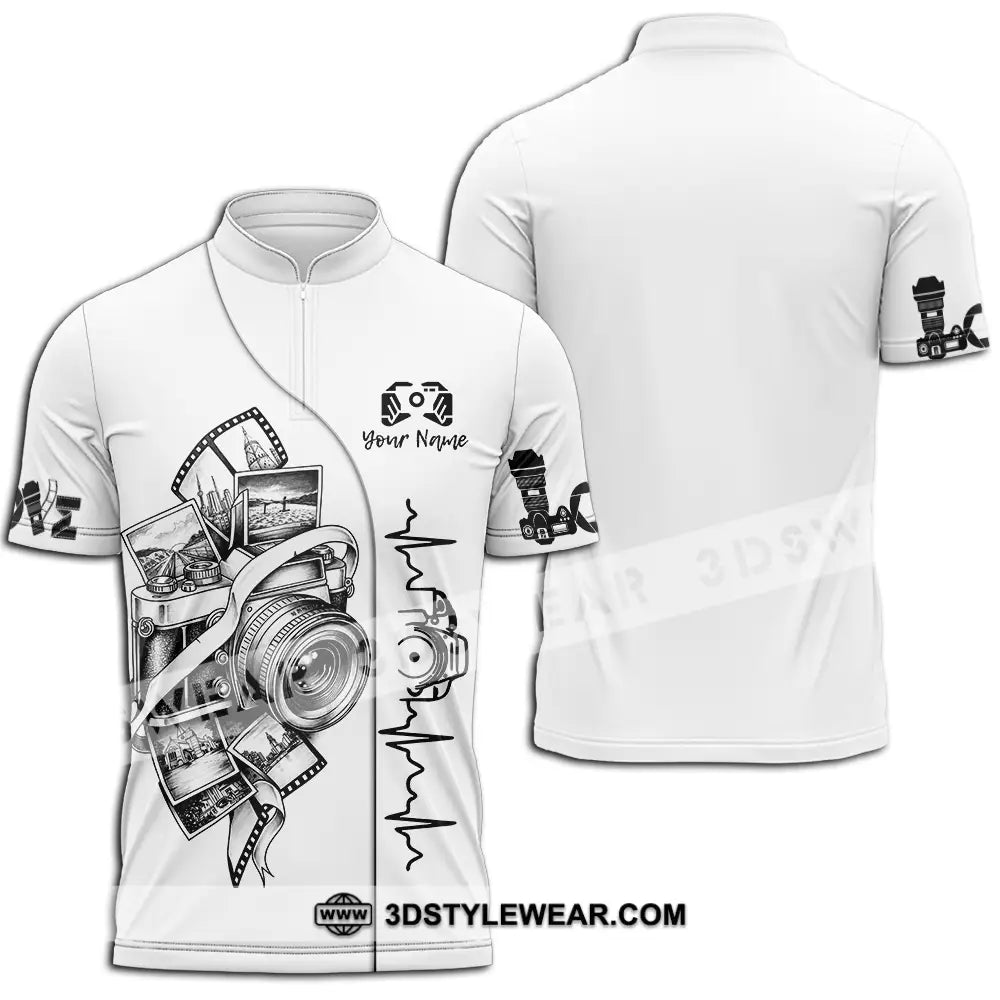 Unisex Shirt - Custom Photographer Shirt - Zipper Polo Shirt / S - T-shirt