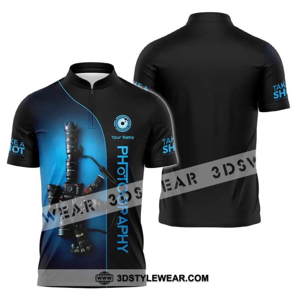 Unisex Shirt - Custom Photography Shirt - Zipper Polo Shirt / S - T-shirt