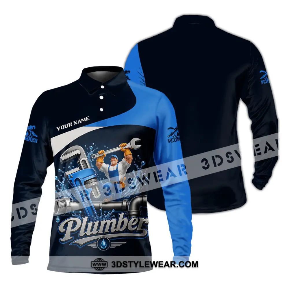 Unisex Shirt - Custom Plumber Shirt - Long Sleeve Polo / S - T-shirt