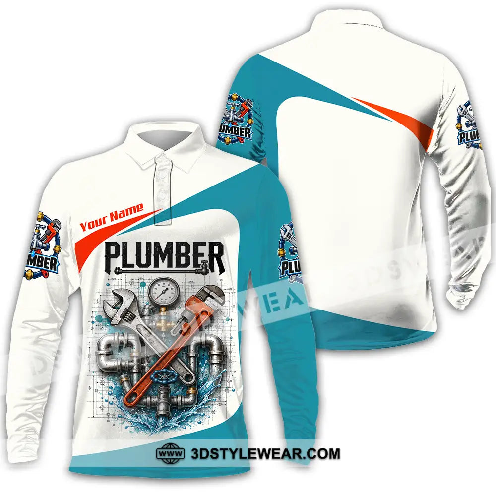 Unisex Shirt - Custom Plumber Shirt - Long Sleeve Polo / S - T-shirt