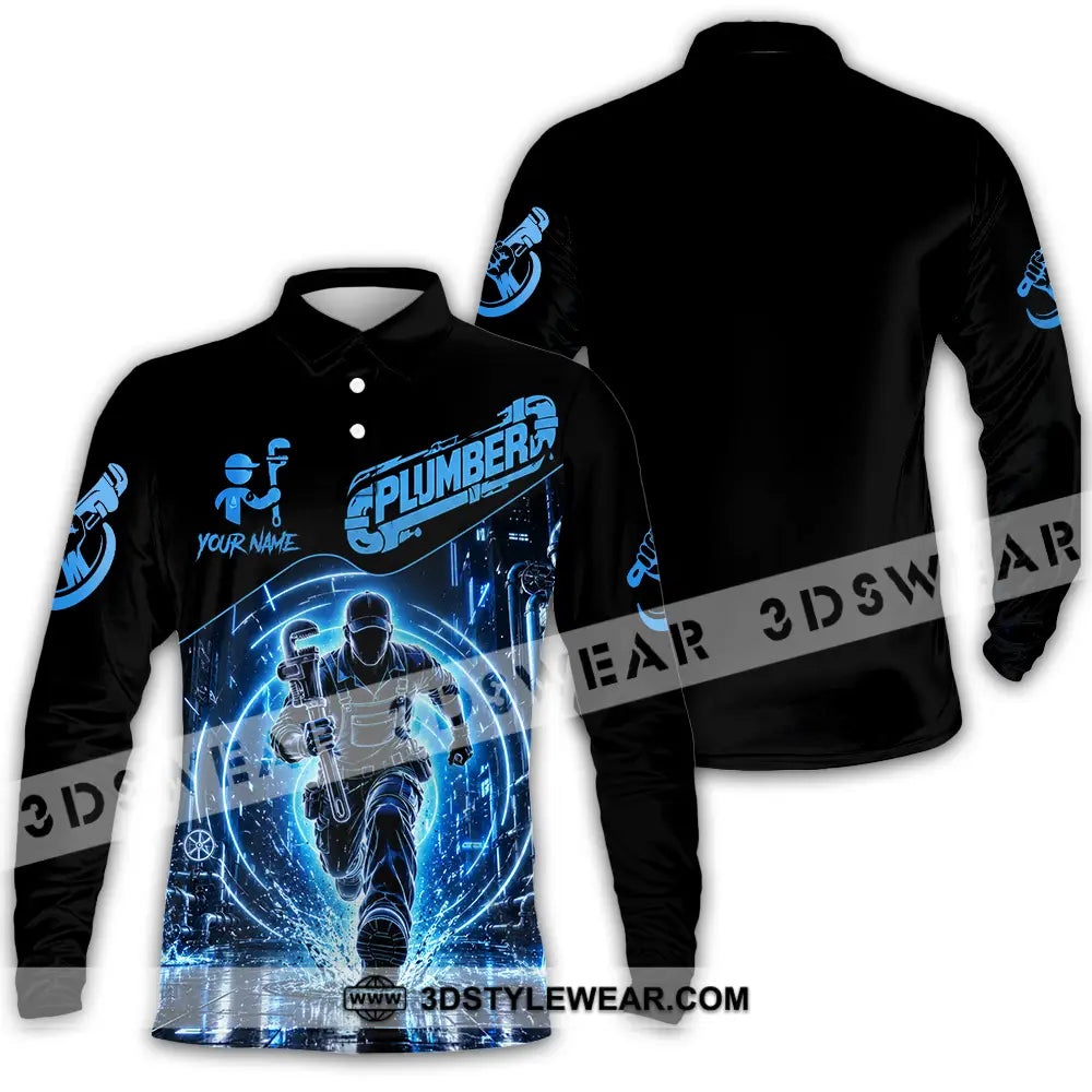 Unisex Shirt - Custom Plumber Shirt - Long Sleeve Polo / S - T-shirt