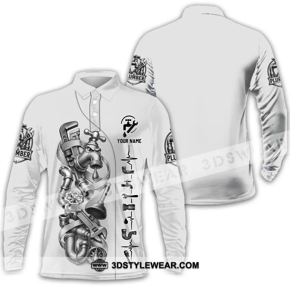 Unisex Shirt - Custom Plumber Shirt - Long Sleeve Polo / S - T-shirt