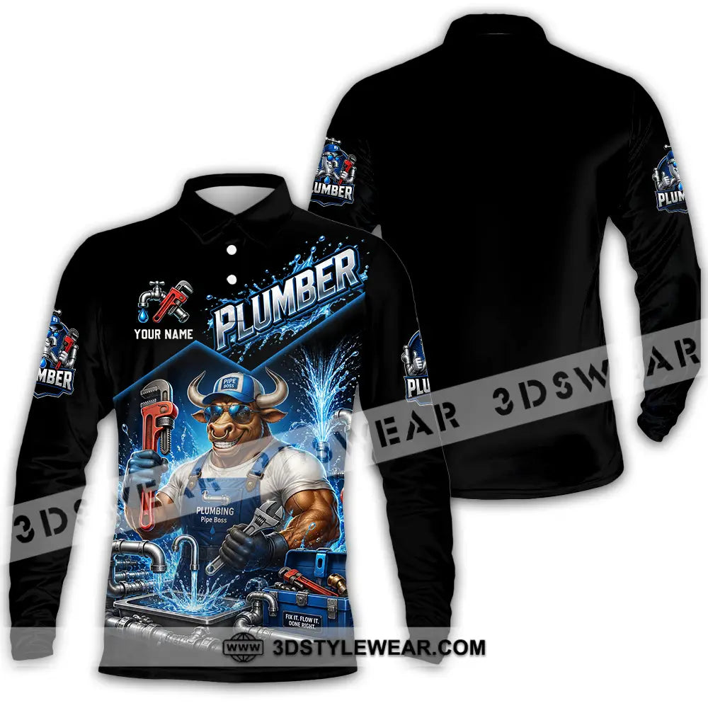 Unisex Shirt - Custom Plumber Shirt - Long Sleeve Polo / S - T-shirt