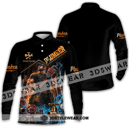 Unisex Shirt - Custom Plumber Shirt - Long Sleeve Polo / S - T-shirt