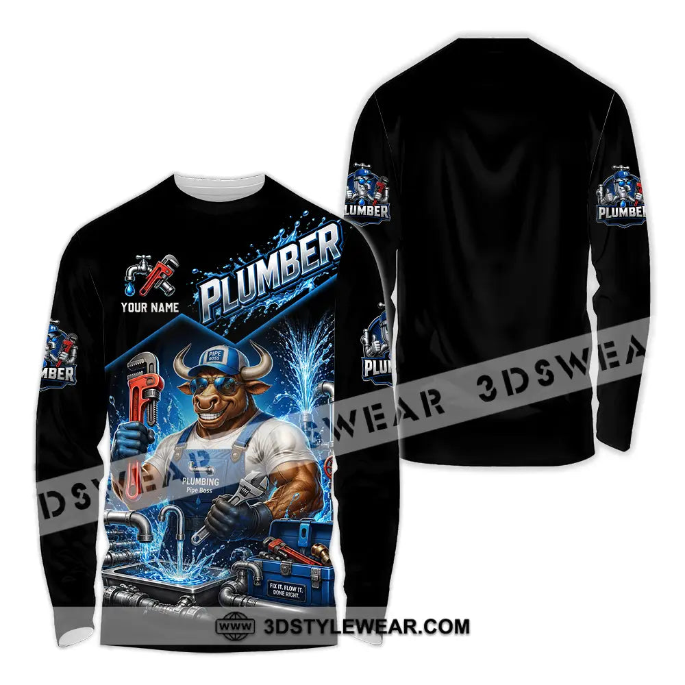 Unisex Shirt - Custom Plumber Shirt - Long Sleeve Shirt / S - T-shirt