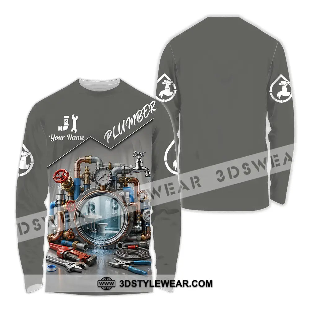 Unisex Shirt - Custom Plumber Shirt - Long Sleeve Shirt / S - T-shirt