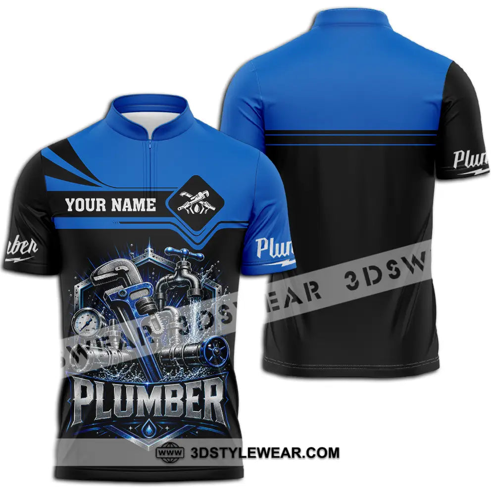 Unisex Shirt - Custom Plumber Shirt - Zipper Polo Shirt / S - T-shirt