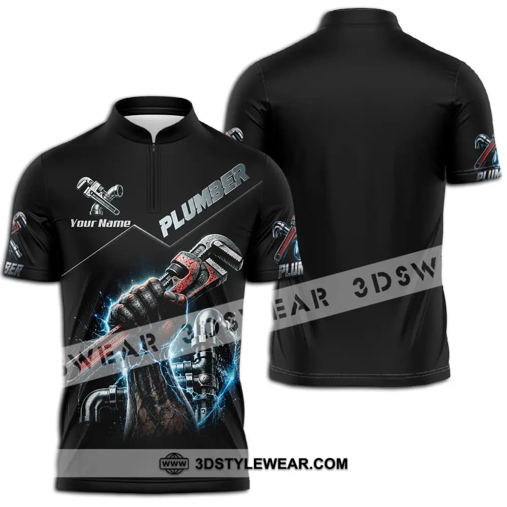 Unisex Shirt - Custom Plumber Shirt - Zipper Polo Shirt / S - T-shirt
