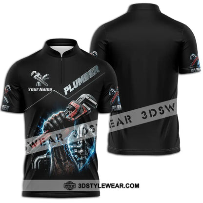 Unisex Shirt - Custom Plumber Shirt - Zipper Polo Shirt / S - T-shirt