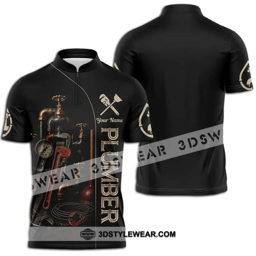 Unisex Shirt - Custom Plumber Shirt - Zipper Polo Shirt / S - T-shirt