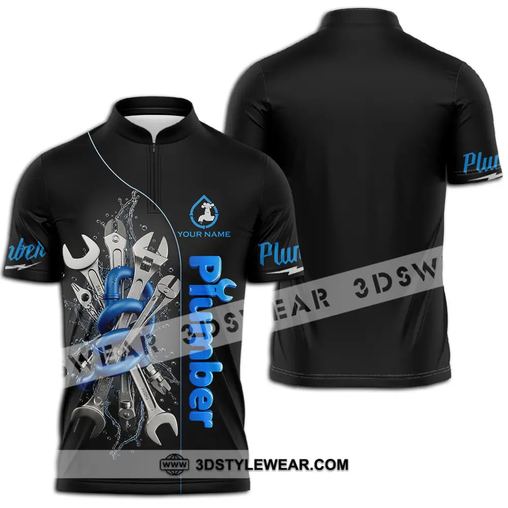 Unisex Shirt - Custom Plumber Shirt - Zipper Polo Shirt / S - T-shirt
