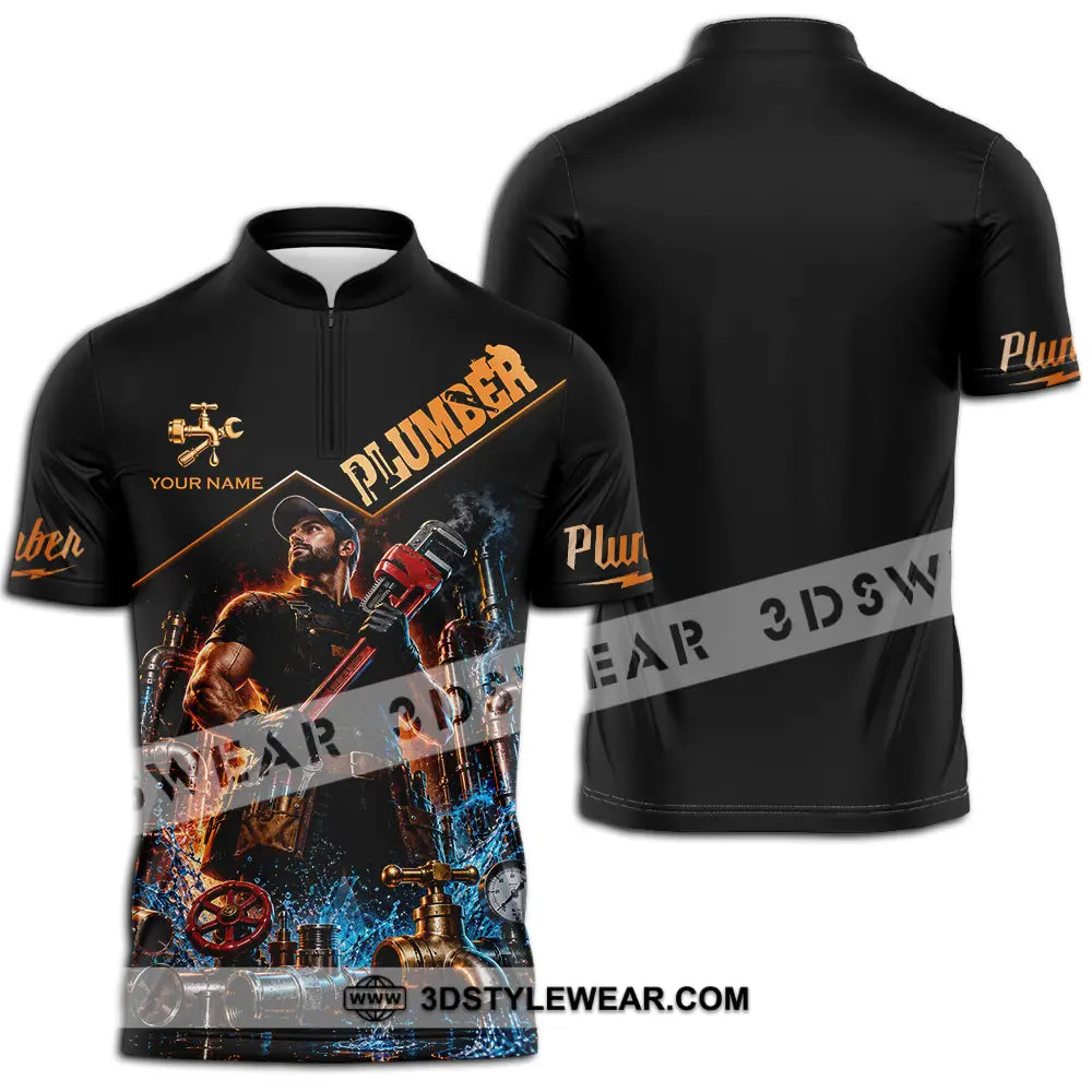 Unisex Shirt - Custom Plumber Shirt - Zipper Polo Shirt / S - T-shirt