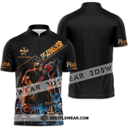 Unisex Shirt - Custom Plumber Shirt - Zipper Polo Shirt / S - T-shirt