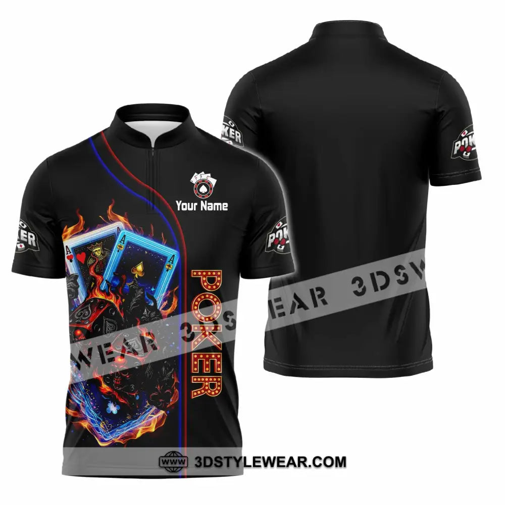 Unisex Shirt - Custom Poker Shirt - Zipper Polo Shirt / S - T-shirt