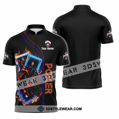Unisex Shirt - Custom Poker Shirt - Zipper Polo Shirt / S - T-shirt
