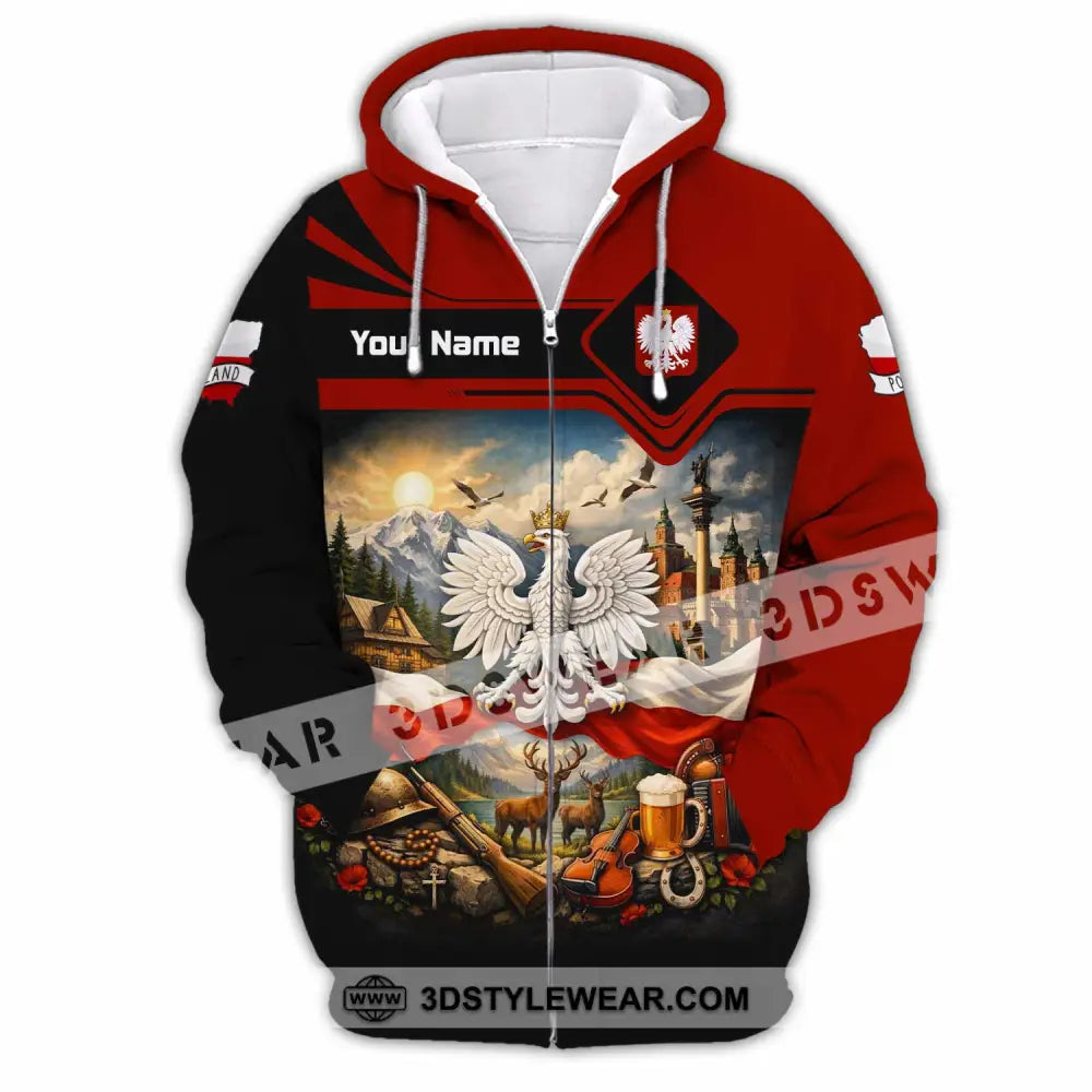 Unisex Shirt - Custom Poland Shirt - Zipper Hoodie / S - T-shirt