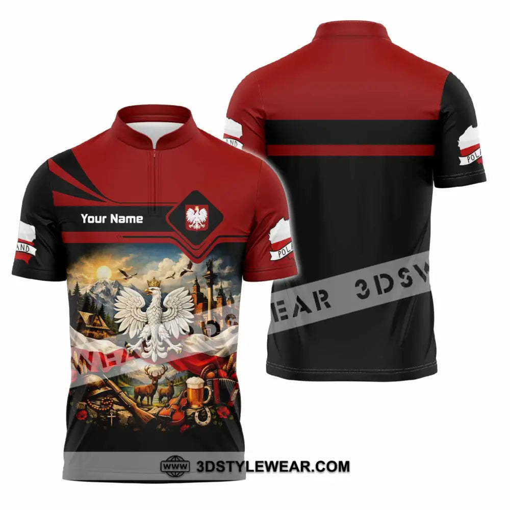 Unisex Shirt - Custom Poland Shirt - Zipper Polo Shirt / S - T-shirt