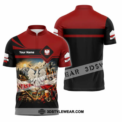 Unisex Shirt - Custom Poland Shirt - Zipper Polo Shirt / S - T-shirt