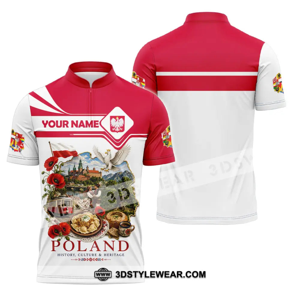 Unisex Shirt - Custom Poland Shirt - Zipper Polo Shirt / S - T-shirt