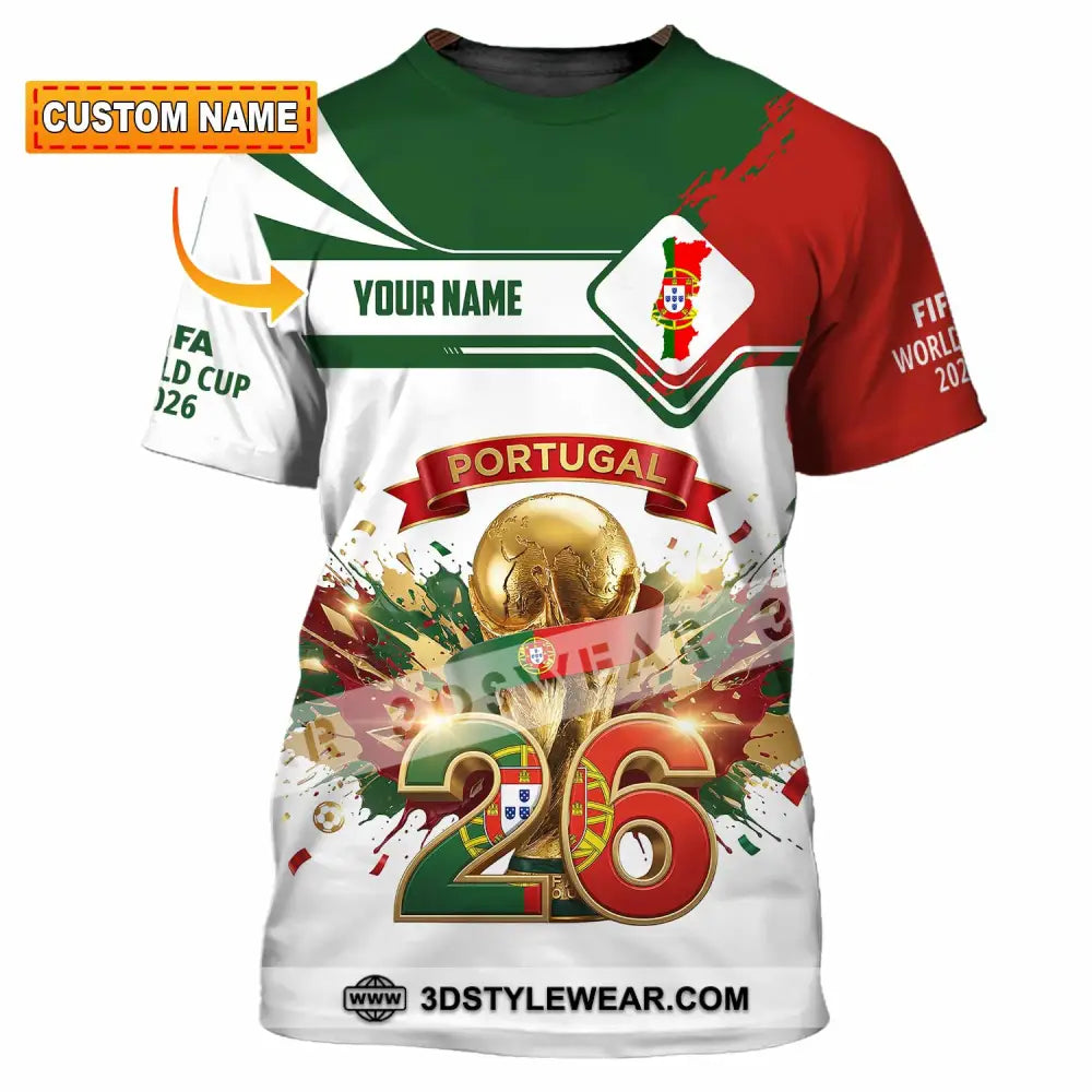 Unisex Shirt - Custom Portugal FIFA World Cup 2026 3D Shirt T-shirt