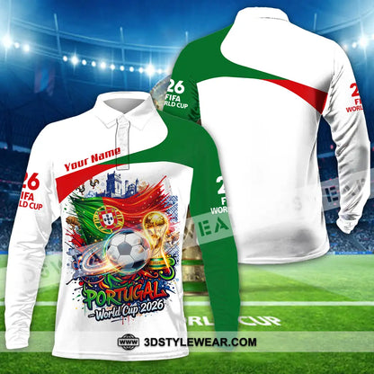 Unisex Shirt - Custom Portugal World Cup 2026 3D Shirt - Long Sleeve Polo / S - T-shirt
