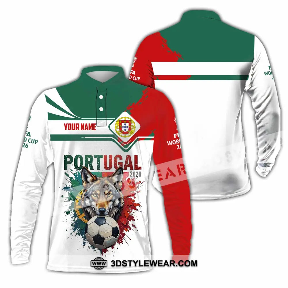 Unisex Shirt - Custom Portugal World Cup 2026 3D Shirt Long Sleeve Polo / S T-shirt
