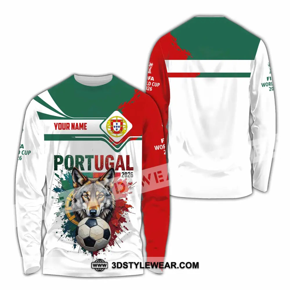 Unisex Shirt - Custom Portugal World Cup 2026 3D Shirt Long Sleeve Shirt / S T-shirt