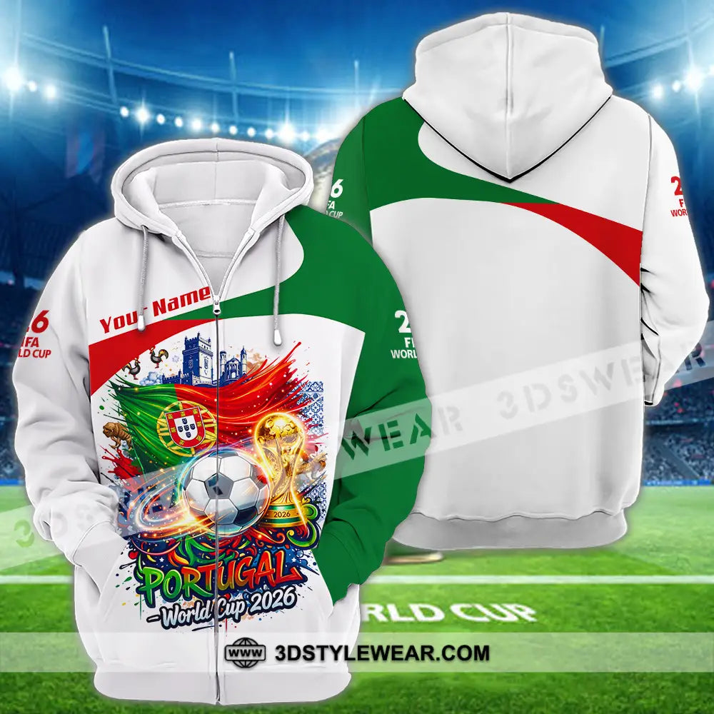 Unisex Shirt - Custom Portugal World Cup 2026 3D Shirt - Zipper Hoodie / S - T-shirt
