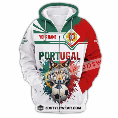 Unisex Shirt - Custom Portugal World Cup 2026 3D Shirt Zipper Hoodie / S T-shirt