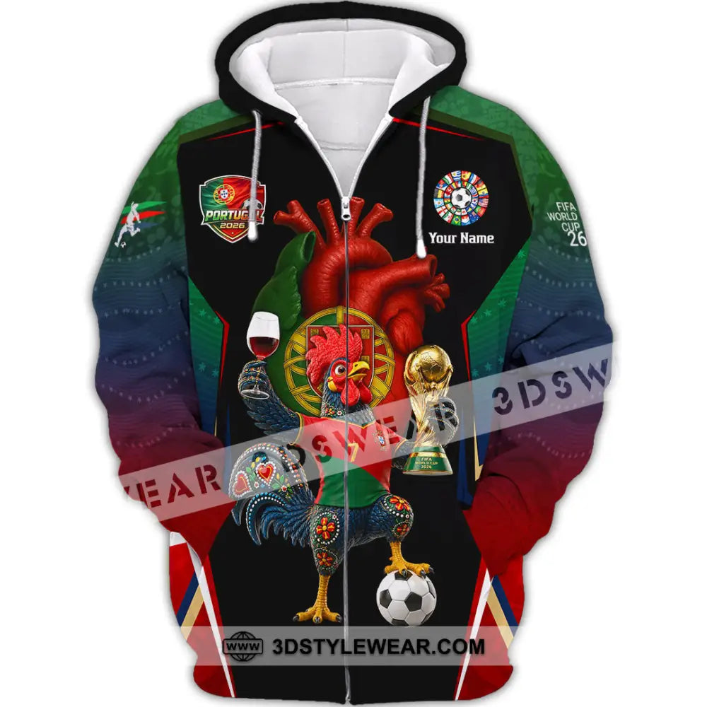 Unisex Shirt - Custom Portugal World Cup 2026 Shirt - Zipper Hoodie / S - T-shirt