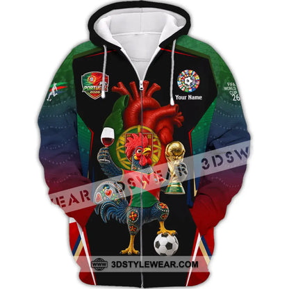 Unisex Shirt - Custom Portugal World Cup 2026 Shirt - Zipper Hoodie / S - T-shirt