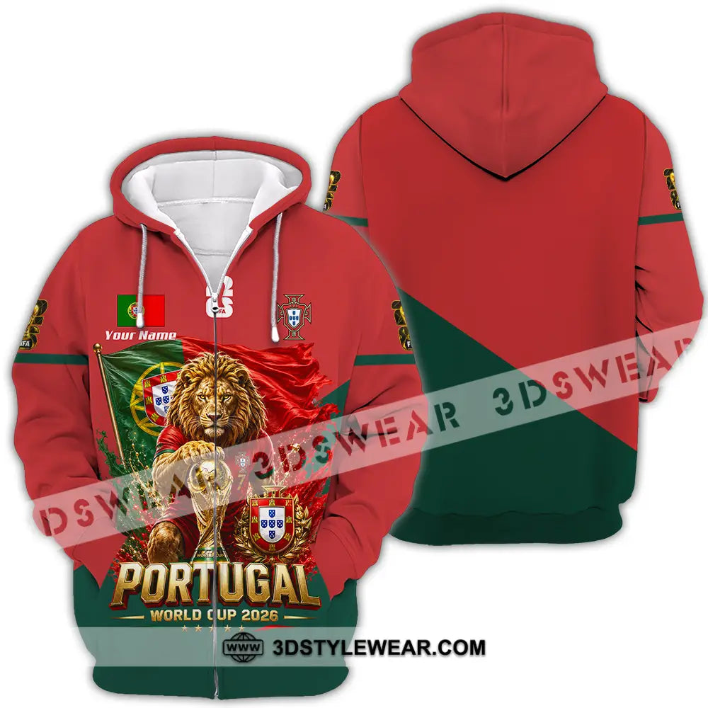 Unisex Shirt - Custom Portugal World Cup 2026 Shirt - Zipper Hoodie / S - T-shirt