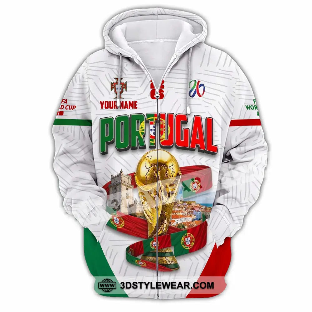 Unisex Shirt - Custom Portugal World Cup 2026 Shirt - Zipper Hoodie / S - T-shirt