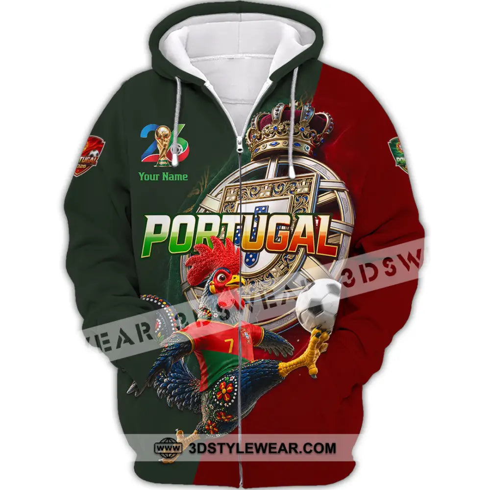 Unisex Shirt - Custom Portugal World Cup 2026 Shirt - Zipper Hoodie / S - T-shirt