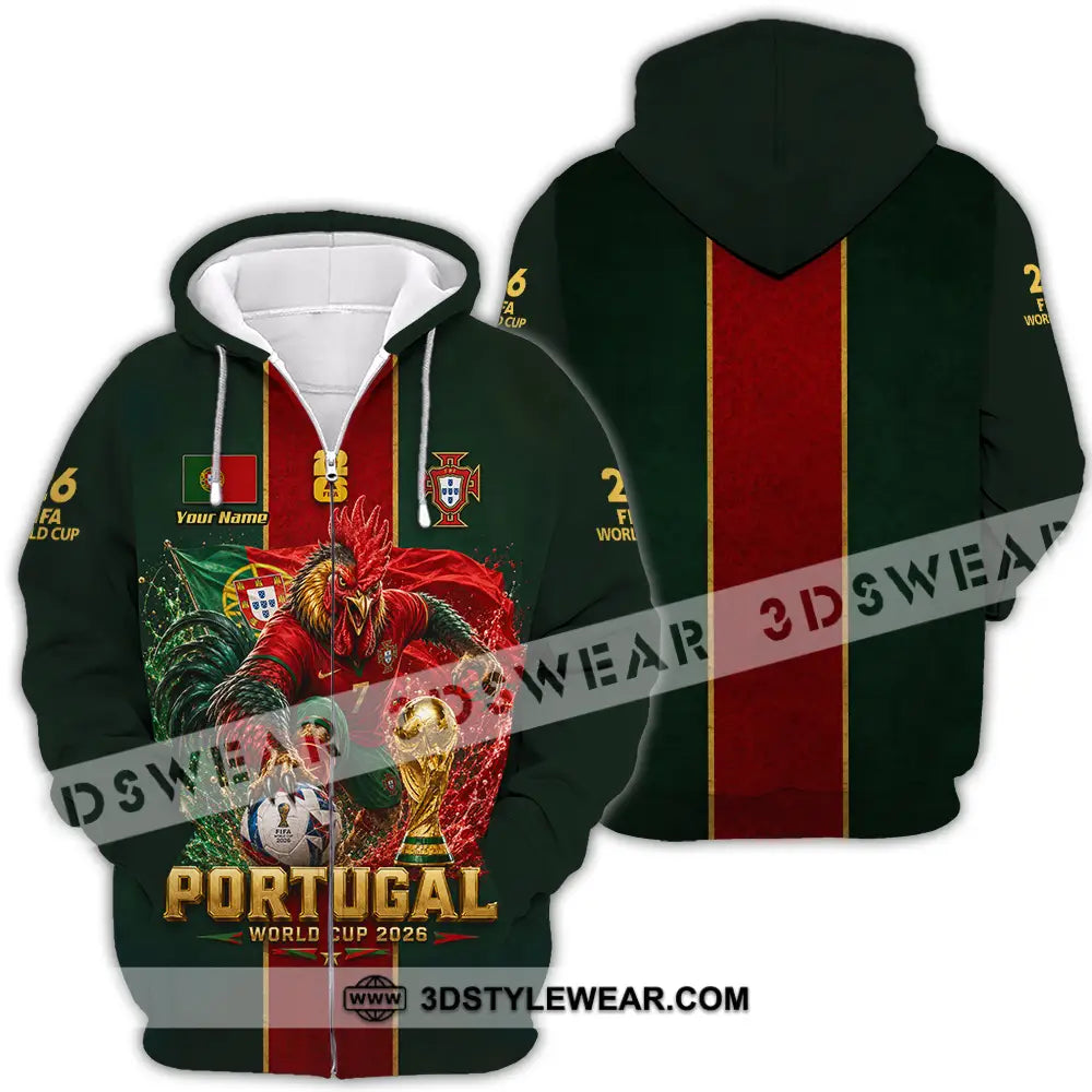 Unisex Shirt - Custom Portugal World Cup 2026 Shirt - Zipper Hoodie / S - T-shirt