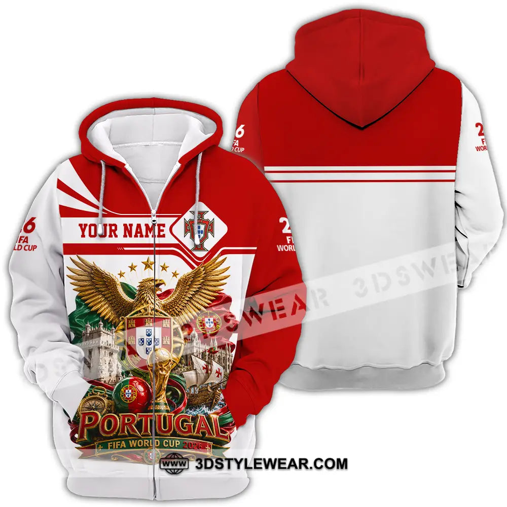 Unisex Shirt - Custom Portugal World Cup 2026 Shirt - Zipper Hoodie / S - T-shirt