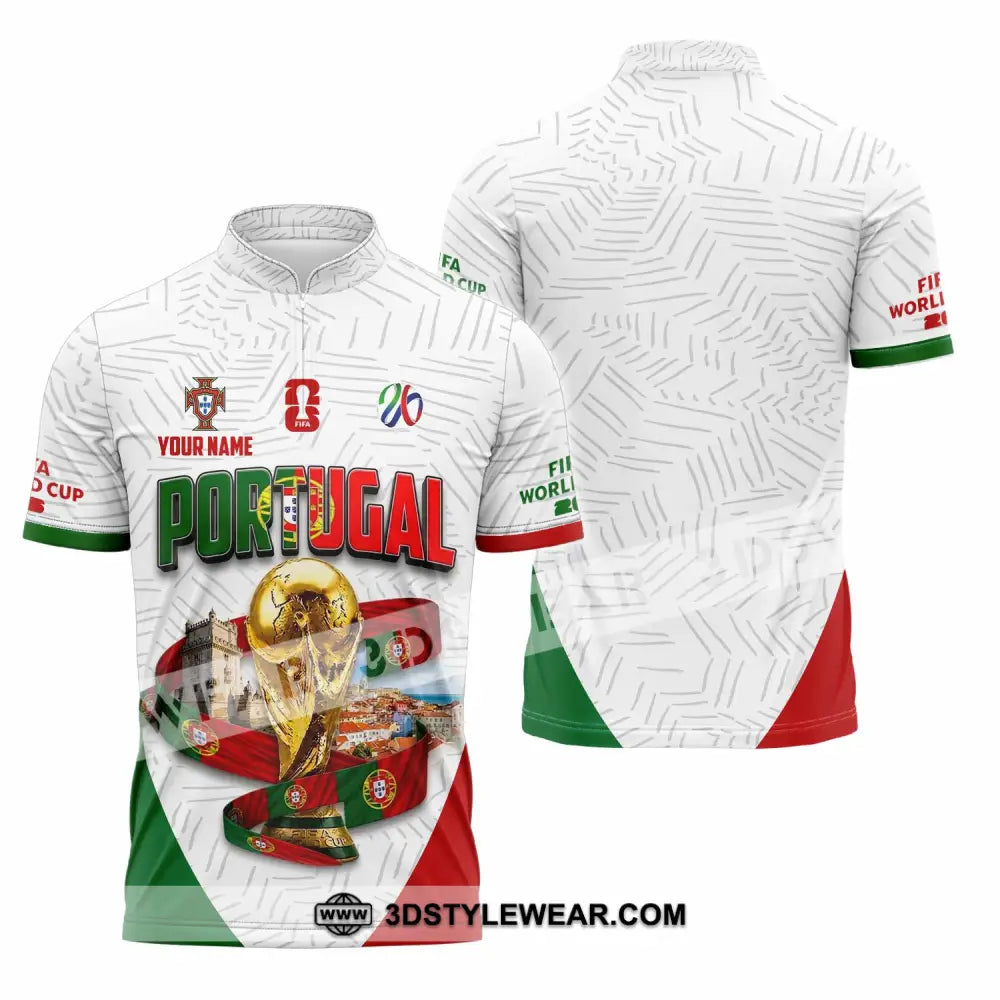 Unisex Shirt - Custom Portugal World Cup 2026 Shirt - Zipper Polo Shirt / S - T-shirt