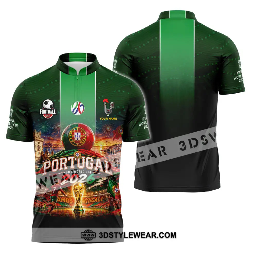 Unisex Shirt - Custom Portugal World Cup 2026 Shirt - Zipper Polo Shirt / S - T-shirt