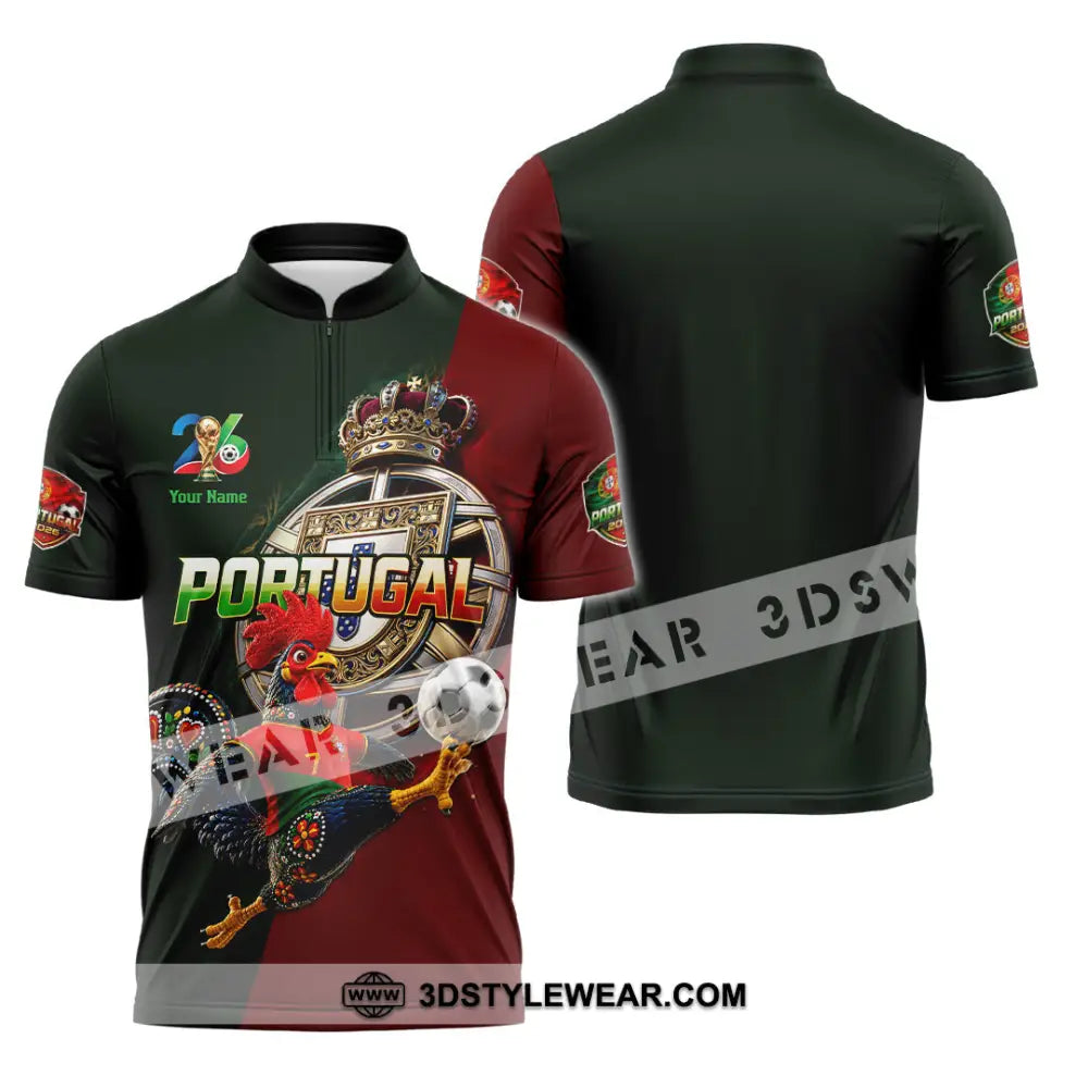 Unisex Shirt - Custom Portugal World Cup 2026 Shirt - Zipper Polo Shirt / S - T-shirt