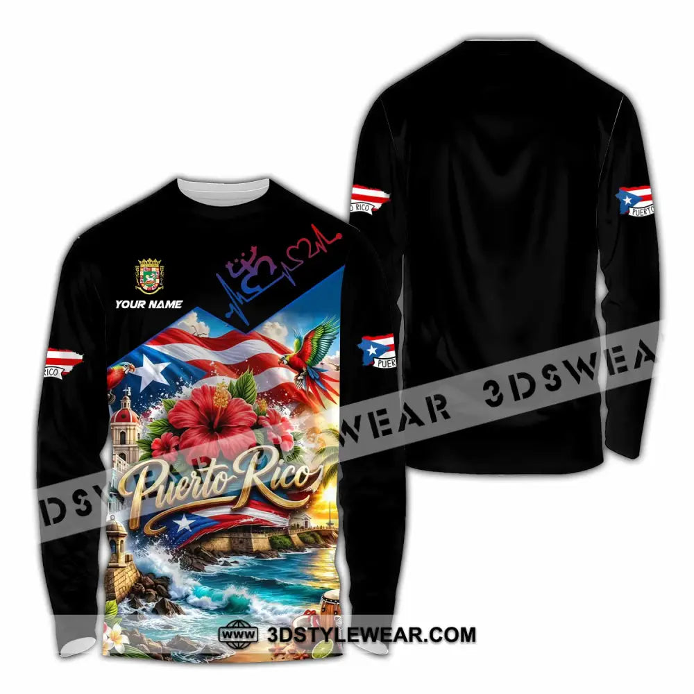 Unisex Shirt - Custom Puerto Rico Shirt - Long Sleeve Shirt / S - T-shirt