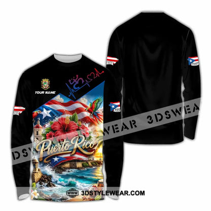 Unisex Shirt - Custom Puerto Rico Shirt - Long Sleeve Shirt / S - T-shirt