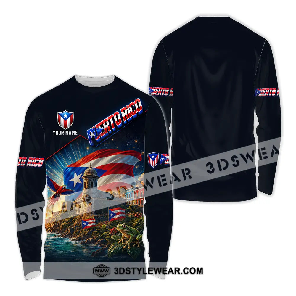 Unisex Shirt - Custom Puerto Rico Shirt - Long Sleeve Shirt / S - T-shirt