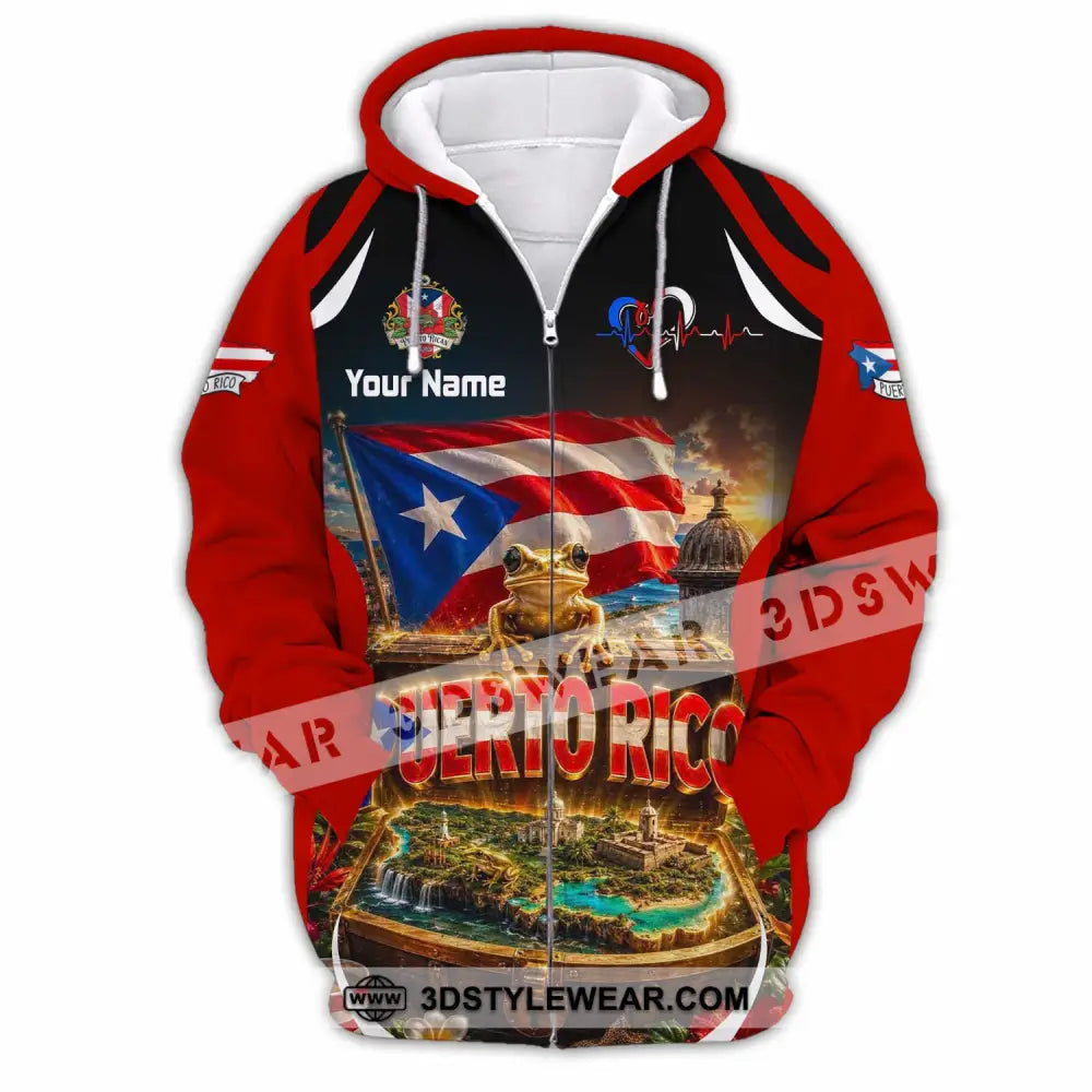 Unisex Shirt - Custom Puerto Rico Shirt - Zipper Hoodie / S - T-shirt