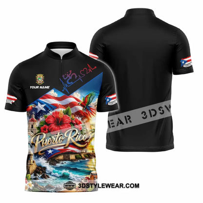 Unisex Shirt - Custom Puerto Rico Shirt - Zipper Polo Shirt / S - T-shirt