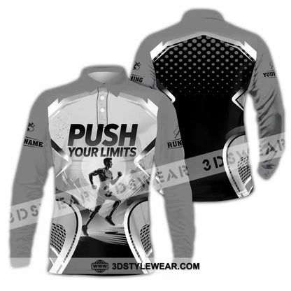 Unisex Shirt - Custom Push Your Limits Running 3D Shirt - Long Sleeve Polo / S - T-shirt