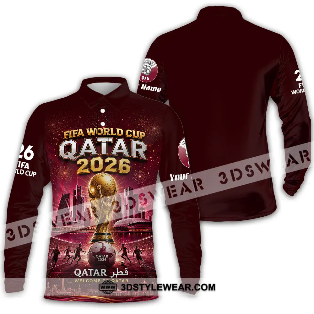 Unisex Shirt - Custom Qatar World Cup 2026 Shirt - Long Sleeve Polo / S - T-shirt